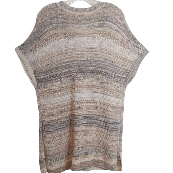 J. JILL Women V-neck Sweater  Cream Tan Knit Short Sleeve Size XL - Picture 2 of 7